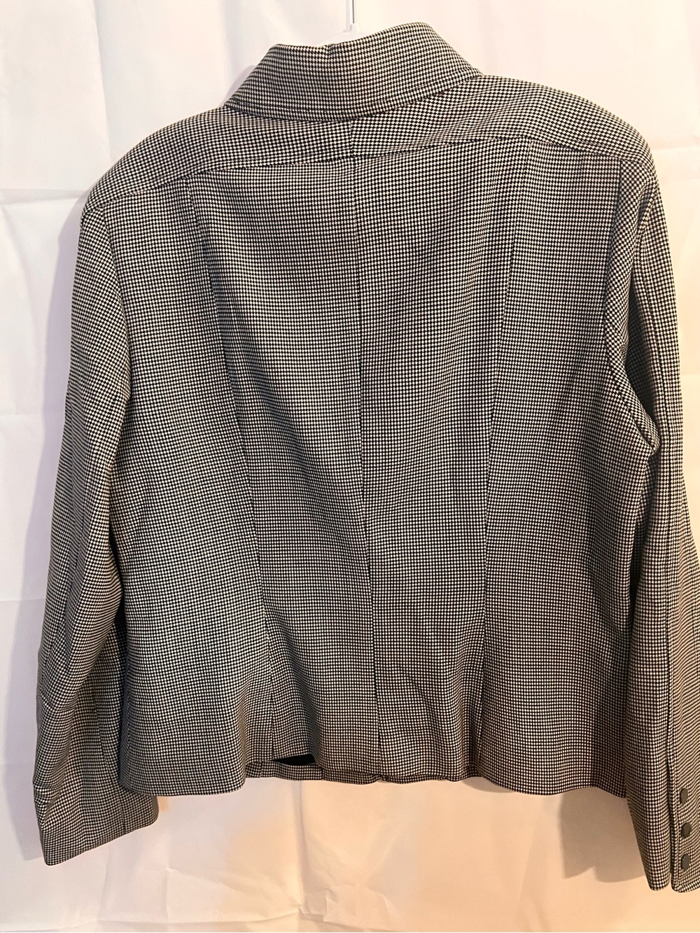 Anne Klein Black & White Micro-Houndstooth Zip Jacket - Picture 2 of 3